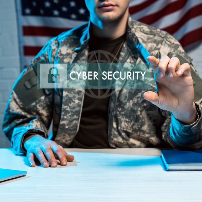 Cropped,View,Of,Military,Man,In,Uniform,Gesturing,Near,Cyber